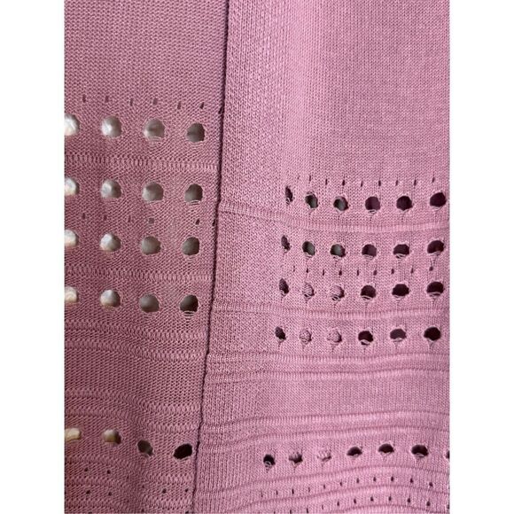 NEW Cyrus Dusty Pink Pointelle Knit Open Front Soft Girl, Career Sweater Size M - Picture 4 of 9